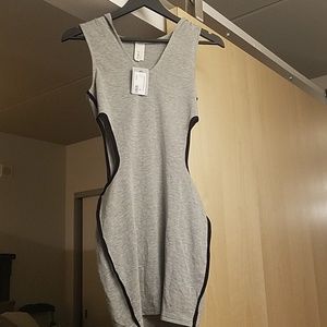 Cotton hooded dress with cutouts